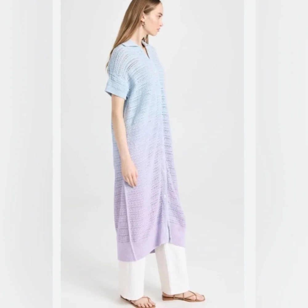 Free People we the free Alicia blue purple ombre Crochet duster Cardigan size XS